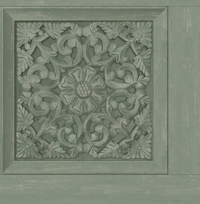Albie Moss Carved Panel Wallpaper by Fine Decor Medley Covers about 56.4 square feet 20.5-in by 33-ft long roll Unpasted 20.9 - Fabric Carolina -
