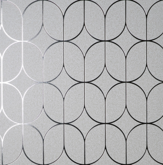Raye Silver Rosco Trellis Wallpaper by Advantage Curio Covers about 57.5 square feet 20.9-in by 33-ft long roll Unpasted 20.9 - Fabric Carolina -