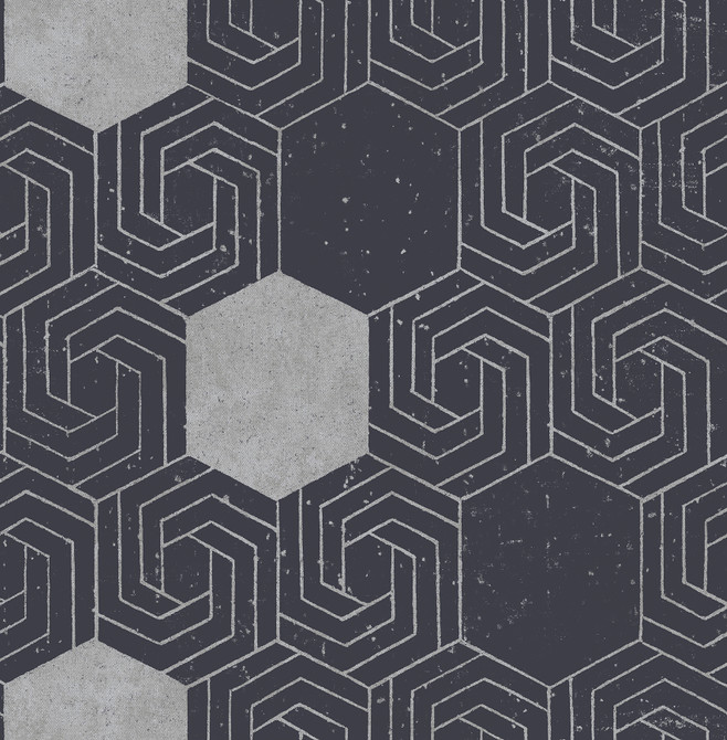 Momentum Navy Geometric Wallpaper by A-Street Prints Theory Covers about 56.4 square feet 20.5-in by 33-ft long roll Unpasted 20.9 - Fabric Carolina -