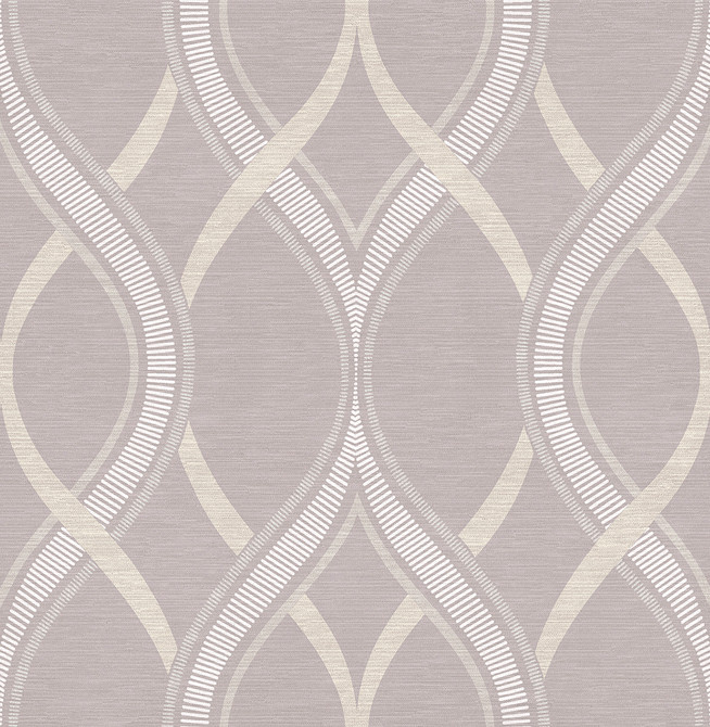 Frequency Lavender Ogee Wallpaper by A-Street Prints Symetrie Covers about 56.4 square feet 20.5-in by 33-ft long roll Unpasted 20.9 - Fabric Carolina -