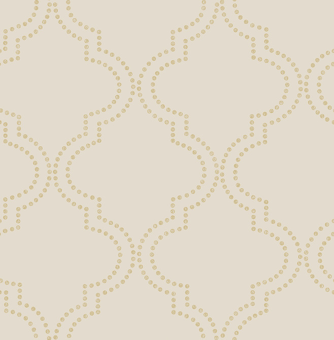 Tetra Beige Quatrefoil Wallpaper by A-Street Prints Symetrie Covers about 56.4 square feet 20.5-in by 33-ft long roll Unpasted 10.4 - Fabric Carolina -