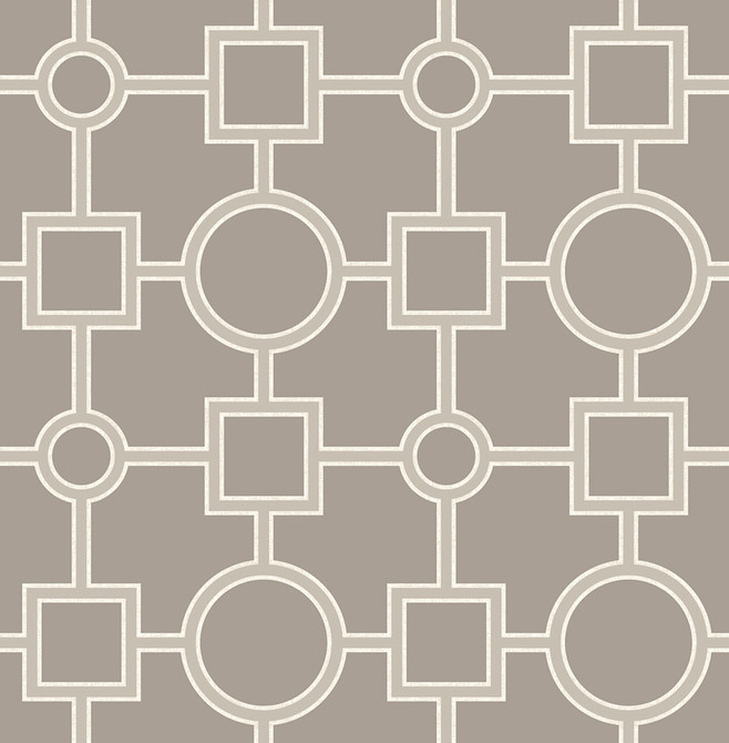 Matrix Taupe Geometric Wallpaper by A-Street Prints Symetrie Covers about 56.4 square feet 20.5-in by 33-ft long roll Unpasted 10.4 - Fabric Carolina -