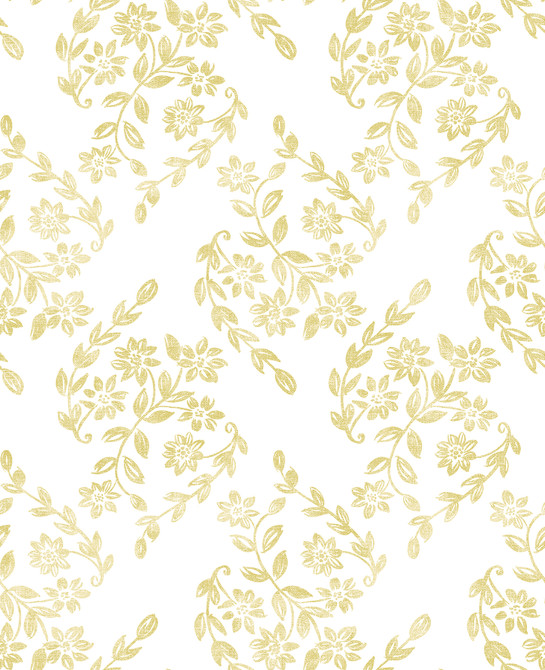 Arabesque Mustard Floral Trail Wallpaper by A-Street Prints Perennial Covers about 56.4 square feet 20.5-in by 33-ft long roll Unpasted 12.6 - Fabric Carolina -