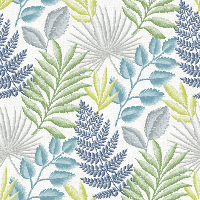 Palomas Multicolor Botanical Wallpaper by A-Street Prints Perennial Covers about 60.8 square feet 27-in by 27-ft long roll Unpasted 27 - Fabric Carolina -