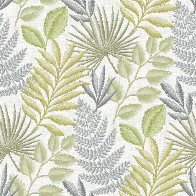 Palomas Grey Botanical Wallpaper by A-Street Prints Perennial Covers about 60.8 square feet 27-in by 27-ft long roll Unpasted 27 - Fabric Carolina -