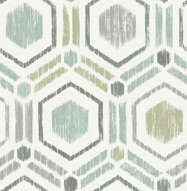 Borneo Light Green Geometric Grasscloth Wallpaper by A-Street Prints Perennial Covers about 56.4 square feet 20.5-in by 33-ft long roll Unpasted 20.9 - Fabric Carolina -