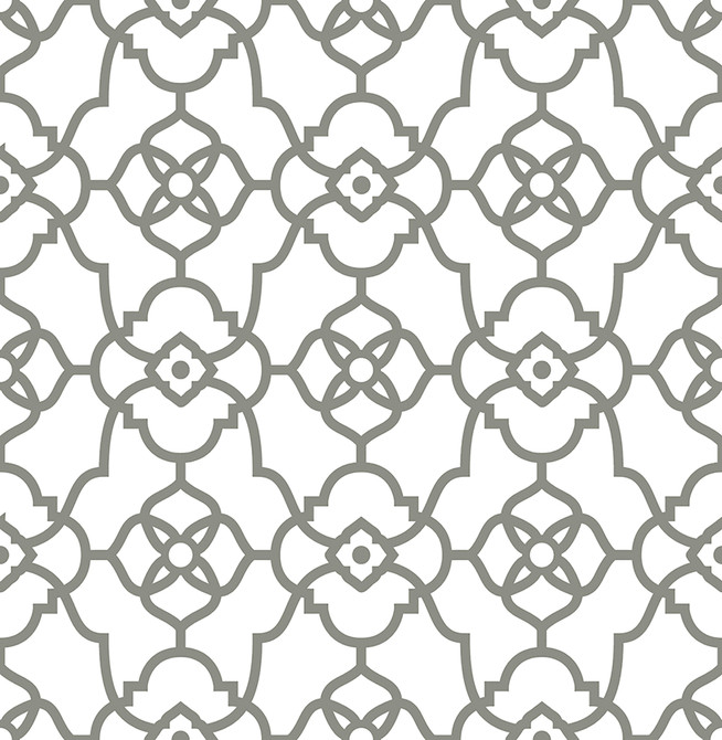Atrium Grey Trellis Wallpaper by A-Street Prints Mirabelle Covers about 56.4 square feet 20.5-in by 33-ft long roll Unpasted 10.5 - Fabric Carolina -