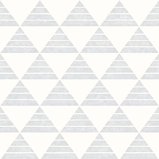 Summit Light Grey Triangle Wallpaper by A-Street Prints Geometrie Covers about 56.4 square feet 20.5-in by 33-ft long roll Unpasted 20.5 - Fabric Carolina -