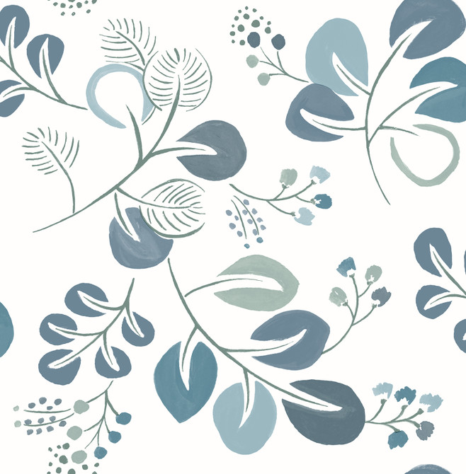 Jona Teal Trail Wallpaper by A-Street Prints Folklore Covers about 56.4 square feet 20.5-in by 33-ft long roll Unpasted 10.4 - Fabric Carolina -