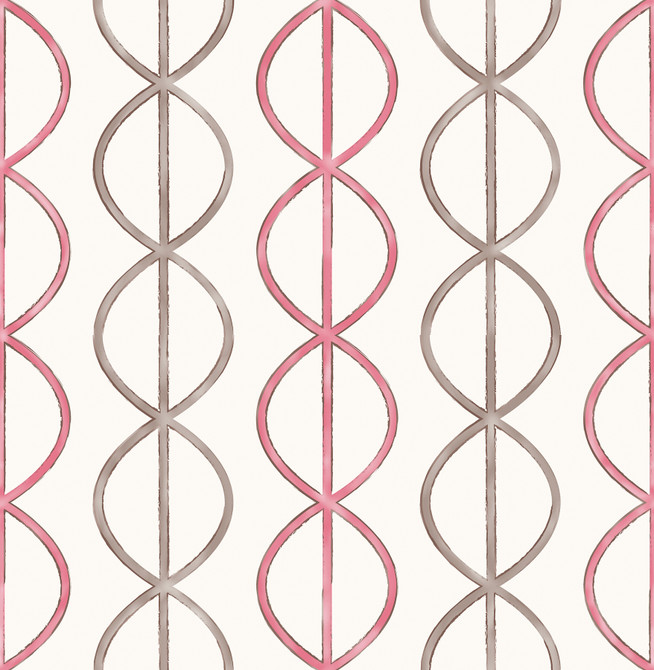 Banning Stripe Pink Geometric Wallpaper by A-Street Prints Catalina Covers about 56.4 square feet 20.5-in by 33-ft long roll Unpasted 10.5 - Fabric Carolina -