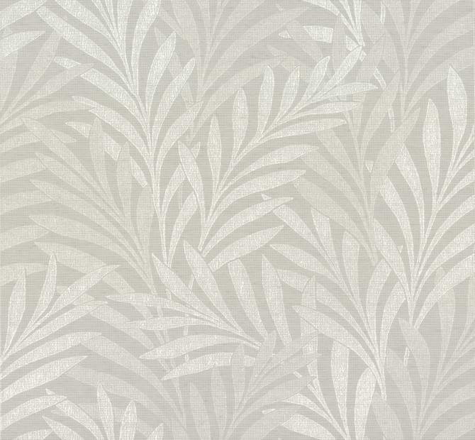 Leaves Stripe Grey Wallpaper by Ronald Redding Handcrafted Naturals Covers about 60.8 square feet 27-in by 27-ft long roll Unpasted 25.25 - Fabric Carolina -