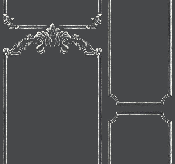 Chalkboard Black & White Wallpaper by Magnolia Home Magnolia Home Covers about 60.8 square feet 27-in by 27-ft long roll Prepasted 25.25 - Fabric Carolina -