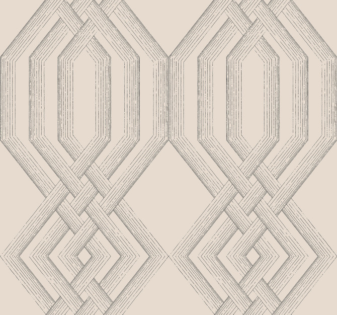 Etched Lattice Grey Wallpaper by York Wallcoverings Handpainted Traditionals Covers about 60.8 square feet 27-in by 27-ft long roll Prepasted 25.25 - Fabric Carolina -