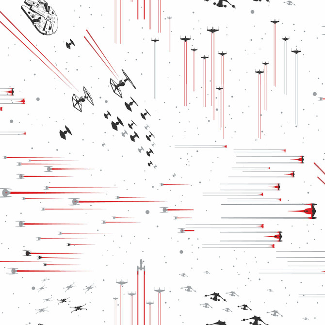 Star Wars: Galactic Battles Red Wallpaper by York Wallcoverings Disney Kids Vol. 4 Covers about 56.4 square feet 20.5-in by 33-ft long roll Unpasted 20.5 - Fabric Carolina -