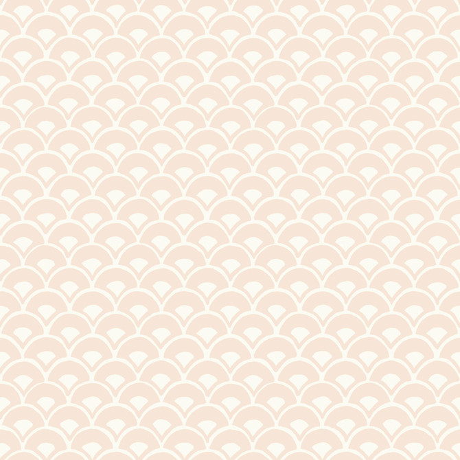 Stacked Scallops Pink Wallpaper by Magnolia Home Magnolia Home Artful Prints & Patterns Covers about 56.4 square feet 20.5-in by 33-ft long roll Prepasted 10.25 - Fabric Carolina -