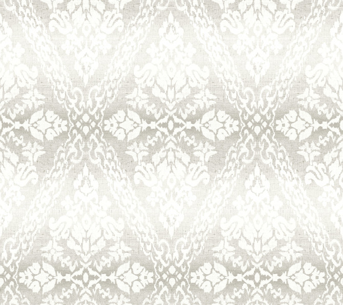 Tudor Diamond Damask Grey Wallpaper by York Wallcoverings Damask Resource Library Covers about 60.8 square feet 27-in by 27-ft long roll Prepasted 24 - Fabric Carolina -