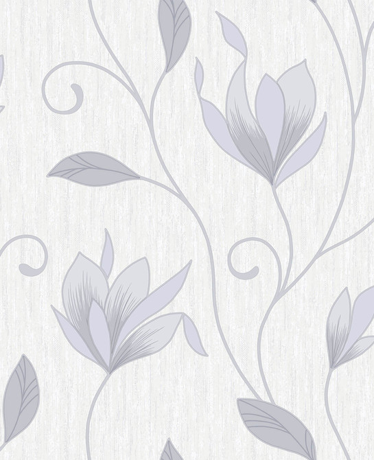 Mercutio Grey Floral Trail Wallpaper by Advantage Shades of Grey Covers about 56.4 square feet 20.5-in by 33-ft long roll Unpasted 25.2 - Fabric Carolina -