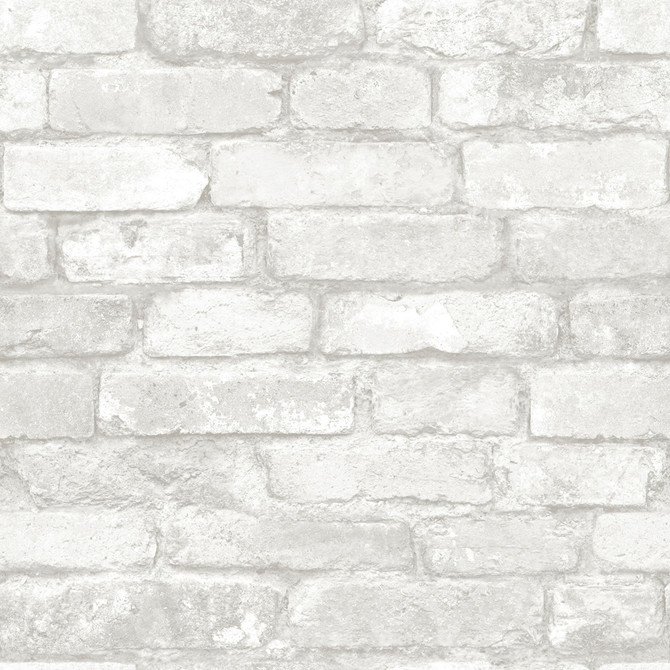 Buchanan Off White Brick Peel & Stick Wallpaper by Chesapeake Farmhouse Covers about 30.8 square feet 20.5-in by 18-ft long roll Peel & Stick 20.5 - Fabric Carolina -