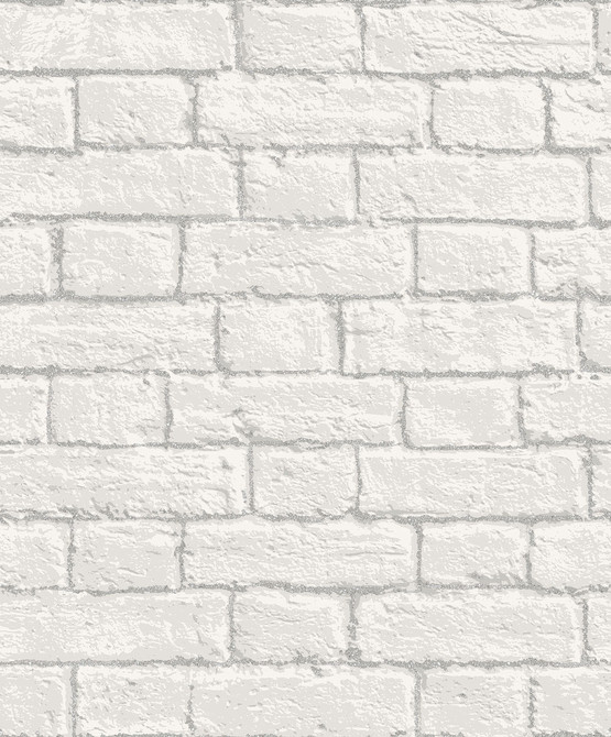 Ditmas White Brick Wallpaper by Brewster CWV Covers about 56.4 square feet 20.5-in by 33-ft long roll Unpasted 25.2 - Fabric Carolina -