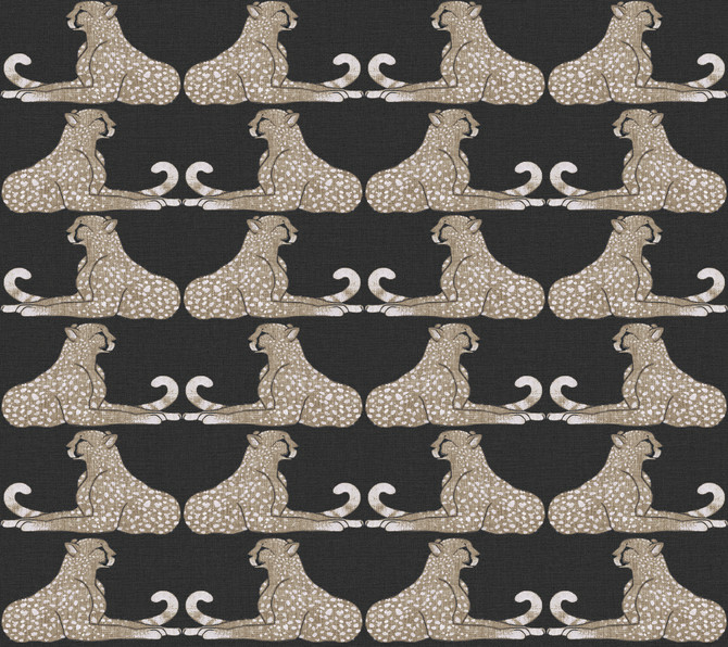 Reclining Cheetahs Black Peel & Stick Wallpaper by York Wallcoverings Wildlife Covers about 45 square feet 27-in by 20-ft long roll Peel & Stick 24 - Fabric Carolina -