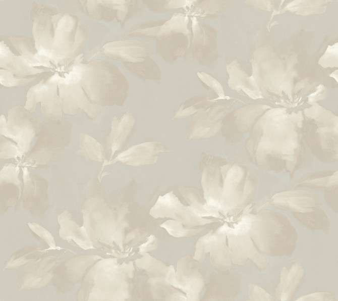 Midnight Blooms Neutral Peel & Stick Wallpaper by Candice Olson Simply Candice Covers about 45 square feet 27-in by 20-ft long roll Peel & Stick 24 - Fabric Carolina -