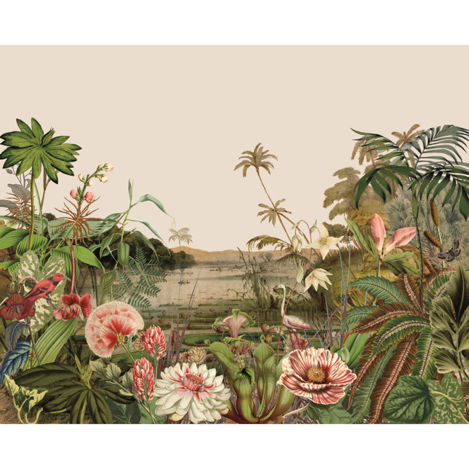 Floating Gardens Green Wall Mural by York Wallcoverings Mural Resource Library Covers 6 panels - measures 12-ft 6-in wide by 10-ft 2-in tall when assembled 25.25-in by 10.2-ft long roll Unpasted 0 - Fabric Carolina -