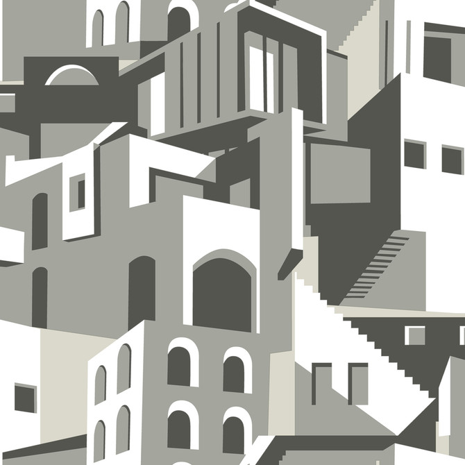 Arch Architectural Grey Peel & Stick Wallpaper by York Wallcoverings York Premium Peel + Stick Risky Business Vol. III Covers about 34.2 square feet 20.5-in by 20-ft long roll Peel & Stick 20.5 - Fabric Carolina -