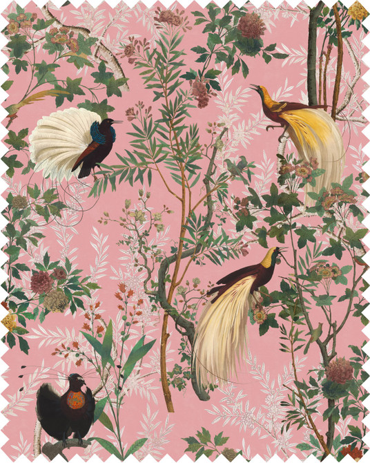 ROYAL GARDEN Pink Velvet (FB00030) by Mind The Gap | FB00030 | THE TRANSYLVANIAN MANOR | Brown, Green, Pink, Taupe | Fabric Carolina | https://www.fabriccarolina.com/