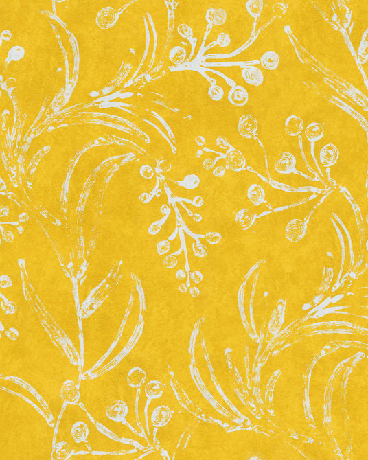 WALLFLOWER Sunny Wallpaper (WP20825) by Mind The Gap | WP20825 | MINNIE KEMP X MINDTHEGAP | 1 roll x 20.47 x 354.33 in | 0.52m / 20.5in | 9m / 354in | 4.68mp | 50cm / 19.6in | Taupe, Yellow | Non-woven | Paste the wall | 1-roll in a box | Fabric Carolina | https://www.fabriccarolina.com/