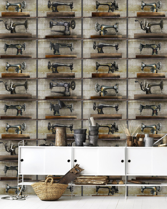 THE MACHINIST Wallpaper (WP20245) by Mind The Gap | WP20245 | PREMIUM DESIGNER WALLPAPER COLLECTION | 3 rolls x 20.5 x 118.1 in | 0.52m / 20.5in | 3m / 118in | 4.65mp | 70cm / 27.6in | Black, Brass, Taupe | Non-woven | Paste the wall | 3-rolls in a box | Fabric Carolina | https://www.fabriccarolina.com/