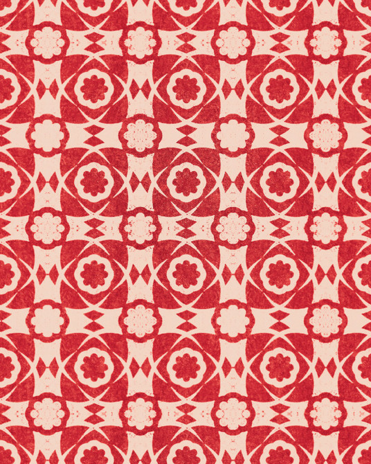 AEGEAN TILES Red Wallpaper (WP30052) by Mind The Gap | WP30052 | SUNDANCE VILLA | 1 roll x 20.5 x 393.7 in | 0.52m / 20.5in | 10m / 393.7in | 5.20mp | 52cm / 20.5in | Cream, Red | Satin Matte | Paste the wall | 1-roll in a box | Fabric Carolina | https://www.fabriccarolina.com/