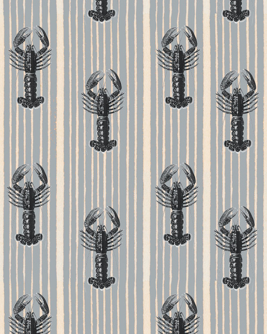MEDITERRANEAN LOBSTERS Light Grey Wallpaper (WP30063) by Mind The Gap | WP30063 | SUNDANCE VILLA | 1 roll x 20.5 x 393.7 in | 0.52m / 20.5in | 10m / 393.7in | 5.20mp | 52cm / 20.5in | Grey, White | Satin Matte | Paste the wall | 1-roll in a box | Fabric Carolina | https://www.fabriccarolina.com/