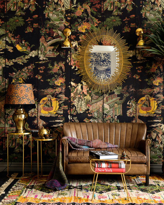 THE ORIENTAL TALE Wallpaper (WP20470) by Mind The Gap | WP20470 | THE WALLPAPER COMPENDIUM 1 | 3 rolls x 20.5 x 118.1 in | 0.52m / 20.5in | 3m / 118in | 4.65mp | 220cm / 86.6in | Anthracite, Green, Orange, Red | Non-woven | Paste the wall | 3-rolls in a box | Fabric Carolina | https://www.fabriccarolina.com/