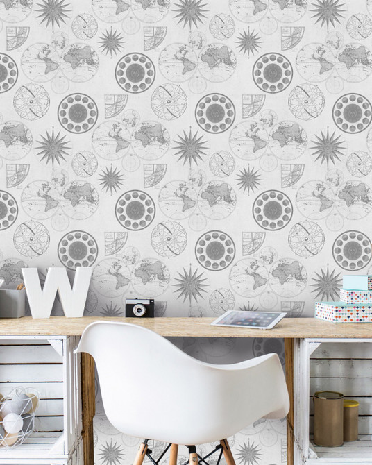 NAVIGATION Neutral Premium Wallpaper (WP20038) by Mind The Gap | WP20038 | WALLPAPER DESIGNER COLLECTION | 3 rolls x 20.5 x 118.1 in | 0.52m / 20.5in | 3m / 118in | 4.65mp | 52cm / 20.5in | Grey | Non-woven | Paste the wall | 3-rolls in a box | Fabric Carolina | https://www.fabriccarolina.com/