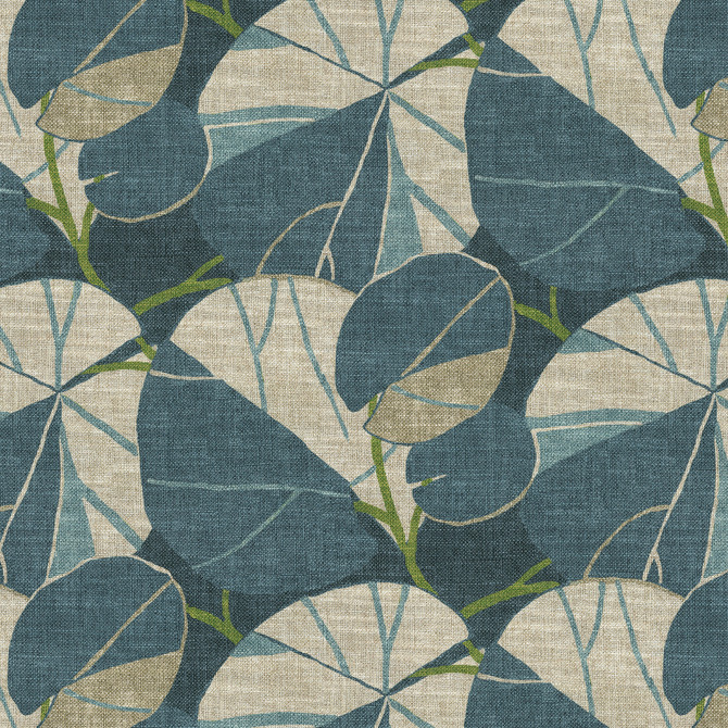 PK Lifestyles Fabric Leafy Place Waterfall - 75% cotton, 25% linen Pakistan 15000 Horizontal: 13.5 and Vertical: 25.25 54 - My Fabric Connection -