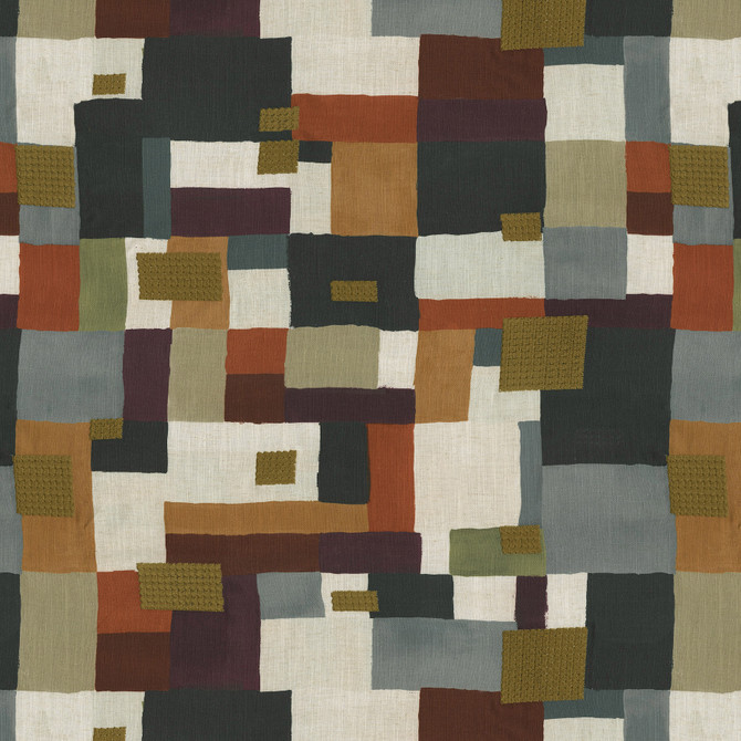 PK Lifestyles Fabric On The Square Emb Woodlands - 50% cotton, 35% viscose, 15% linen EMB: 100% polyester India 51000 Horizontal: 27 and Vertical: 27 54 - My Fabric Connection -