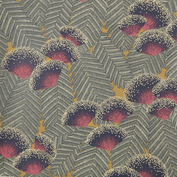 Clarice (Wp) # 03 Jet by 1838 Wallcoverings Wallpaper Elodie HALF DROP PASTE THE WALL UNITED KINGDOM V-25.5" 20.5"X11YD - Fabric Carolina -