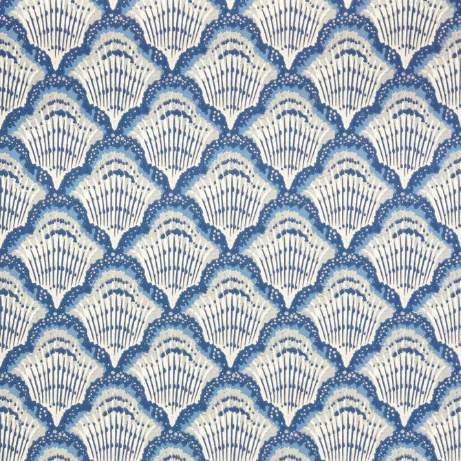 Calico Shell (Wp) # 04 Cobalt by 1838 Wallcoverings Wallpaper V&A Decorative Papers Ii STRAIGHT PASTE THE WALL UNITED KINGDOM V-5.25" 20.5"X11YD - Fabric Carolina -