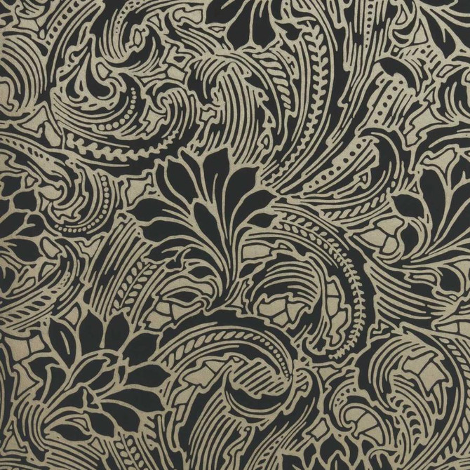 Eden (Wp) # 04 Midnight by 1838 Wallcoverings Wallpaper V&A Decorative Papers STRAIGHT PASTE THE WALL UNITED KINGDOM V-25" 20.5"X11YD - Fabric Carolina -