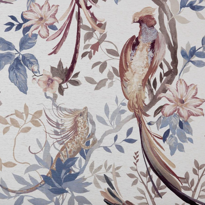 Bird Sonnet Paperweave (Wp) # 02 Chambray by 1838 Wallcoverings Wallpaper Pavilion STRAIGHT PASTE THE WALL UNITED KINGDOM V-118.1"H-66.9" 33.5"X6.5YD - Fabric Carolina -