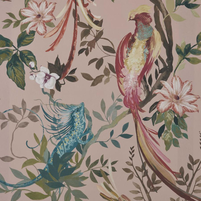 Bird Sonnet (Wp) # 03 Blush by 1838 Wallcoverings Wallpaper Pavilion HALF DROP PASTE THE WALL UNITED KINGDOM 50.5" 27.5"X11YD - Fabric Carolina -