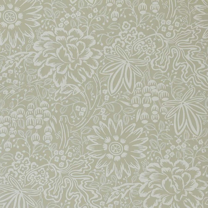 Peony Garden (Wp) # 01 Natural by 1838 Wallcoverings Wallpaper V&A DECORATIVE PAPERS III STRAIGHT PASTE THE WALL UNITED KINGDOM V-25" 20.5"X11YD - Fabric Carolina -