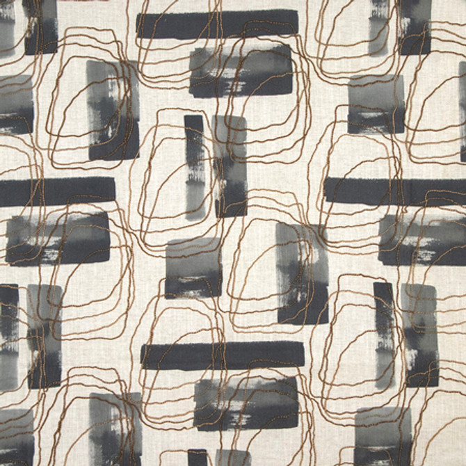 Mudroom Denim by Carole Fabric Making Waves Base: 50% Cotton, 35% Viscose, 15% Linen Embr: 68% Jute, 32% Cotton 12,000 Wyzenbeek Double Rubs 24 1/4" V, 13 1/2" H HD 54" - Fabric Carolina -