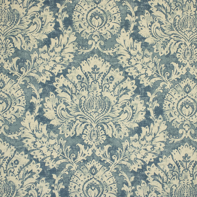 Greenhouse Fabric F6328 Denim - 75% Cotton, 25% Linen Pakistan 17000 27.5" H, 13.75" HD, 55" - My Fabric Connection -