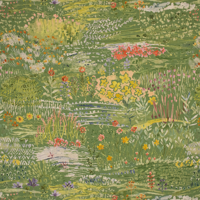 Greenhouse Fabric S7299 Grass - 95% Polyester, 5% Linen China 50000 27.25" H, 26.75" V 54" - My Fabric Connection -