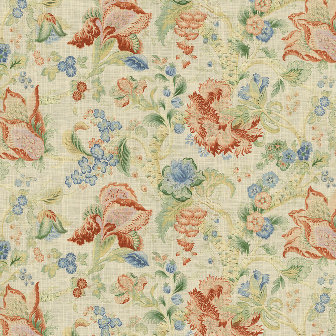 Greenhouse Fabric S7190 Salmon - 100% Cotton China 15000 27" H, 18" V 54" - My Fabric Connection -