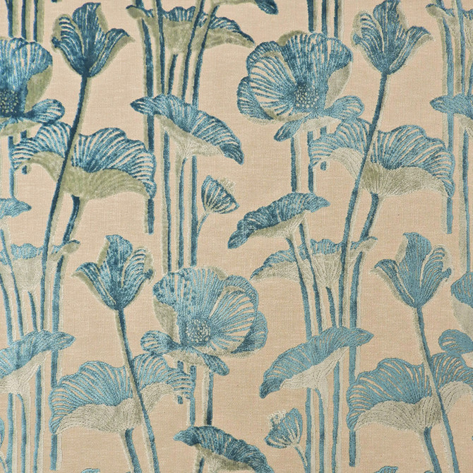 Greenhouse Fabric S7065 Peacock - 43% Polyester, 41% Viscose, 16% Cotton India 25000 22" H, 13.75" V 54" - My Fabric Connection -