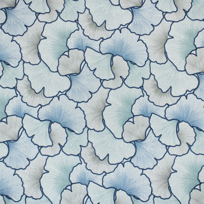 Greenhouse Fabric S7323 Prussian - 85% Polyester, 15% Linen (Embroidery: 100% Viscose) India 9000 18.25" H, 18.25" V 54" - My Fabric Connection -