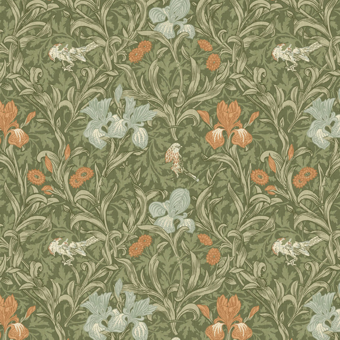 7894 Iris 2 Tigerlily by Wmah Fabric Wmah Fabric 7894 Iris 2 TigerlilyFabric William Morris At Home The Forager 100%Cot Spain </p><p>Repeat: H: 18, V: 9.5 54 in - Fabric Carolina -