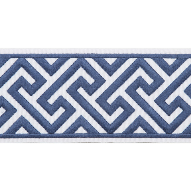 Melrose Emb Tape Marine by Magnolia Trim - 51% Fibranne, 49% Polyester China Horizontal: and Vertical: 3.5 - Fabric Carolina -